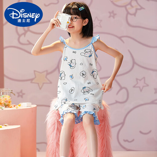 Yihou Kinderpyjamas Mädchen Sommer dünne reine Baumwollschlinge Set Little Girls Falten Stoff Eltern-Kind-Mutter und Tochter Vest Home Anzug Dinosaurier [Lady Sleeve Set] TN-6624 170 Größe 8 (Höhe 85-100 cm)