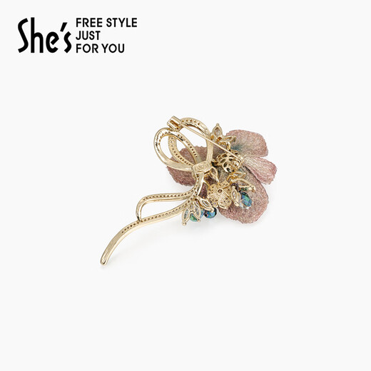 She s Qianzi natural replica original national style embroidered butterfly high-end brooch light luxury corsage pin birthday gift for women pink A0