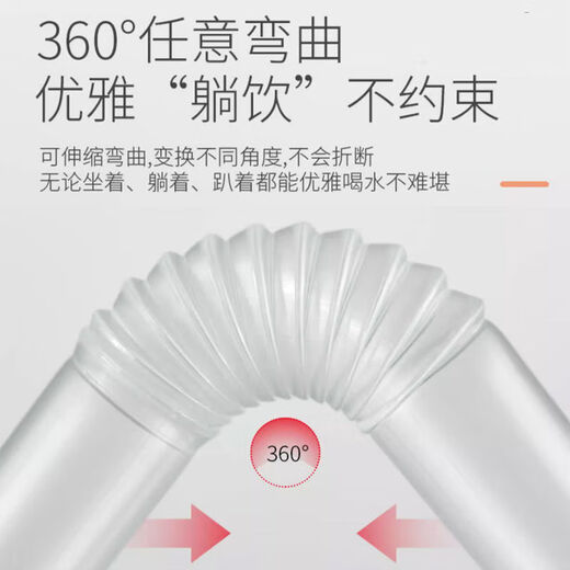 Disposable independent packaging of straws, transparent bent tube, straight tube, plastic straw, milk tea drink, pregnant women, postpartum children, bent tube 5*205mm, independent paper packaging, 50 pieces