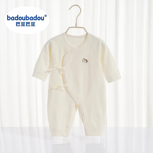Croton Croton (Badoubadou) newborn baby Class A pure cotton spring and autumn single-layer base onesie suit for men and women autumn long-sleeved boneless harness 1283 single-layer straight-button one-piece blue 52cm 52