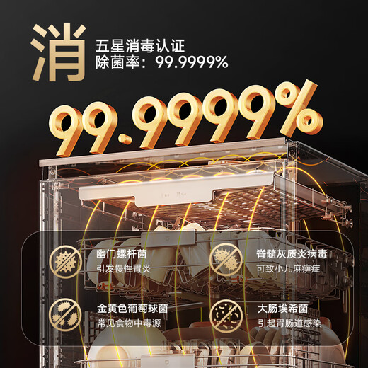 Mijia Xiaomi dishwasher 16 sets P2 intelligent fully embedded beauty model embedded washing and disinfecting machine 115 hot air drying QMDW1603M