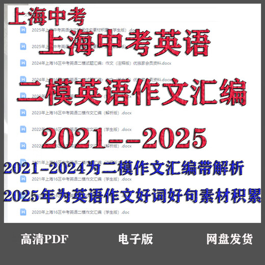 21-25 Shanghai High School Entrance Examination Second Model English Composition Compilation English Composition Materials Accumulation and Analysis