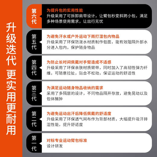 TFO event-grade sports arm bag multi-functional running mobile phone storage bag fitness wrist arm bag casual cross-body bag black cross-body bag black