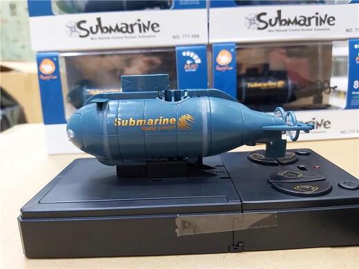 Mini Sechs-Kanal Fernbedienungs-U-Boot für Kinder Wasserspielzeugboot Modell Atom-U-Boot-U-Boot-Fischtank-Wasserspiel-Schnellboot-Simote-Fernbedienungs-Nuklear-U-Boot-Blue-Blue 3311 Offizielle Standard + USB-Ladekabel