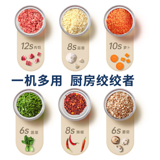 Royalstar meat grinder household garlic puller small garlic beater garlic artifact electric mincer garlic mince food supplement machine 6-blade knife glass cup 0.35L-ground meat supplement