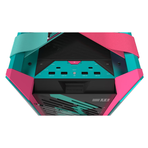 Châssis ASUS ROG Helios RO Hime x Hatsune Miku Edition GX601S/Cadre extérieur en alliage d'aluminium/Ventilateurs haute performance 4*140 mm préinstallés/Poignée contrastée porteuse de 50 kg