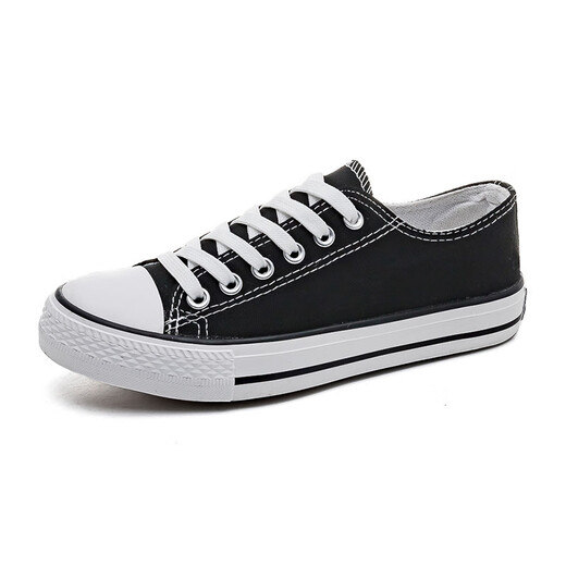 Captain italien Chaussures décontractées pour hommes et femmes chaussures de toile star classiques basses de cartes de sport top basse A21203 Modèle noir noir 42