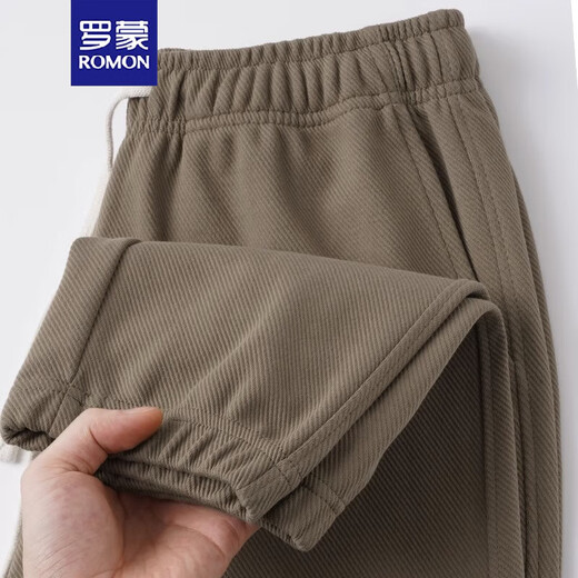 ROMON autumn and winter models 350g solid color twill leggings American loose casual sports trousers solid color versatile men and women Khaki-regular M 130-155Jin Jin is equal to 0.5 kg
