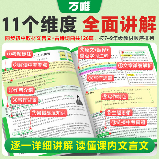 2025新版初中文言文完全解读与中考考点语文文言文全解专项训练初一初二初三八九七年级古诗文阅读理解初中语文复习资料 中考 古诗文60篇与新考法 初中通用