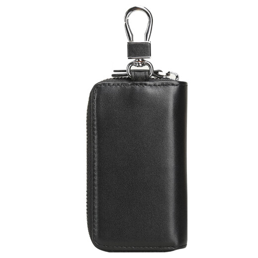 Bopai key bag multifunctional men's coin purse keychain card bag first layer cowhide men's car key bag black