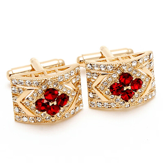 NOSSKISS light luxury four-leaf clover cufflinks men's light luxury custom suit French shirt cuff nails fashion niche birthday gift gift box gold and blue cufflinks