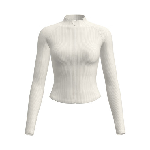 ALO YOGA Yoga Wear Autumn ALO Same Style Slim Jacket Slim Long Sleeve Sports Top Pilates Fitness Women Alo Threaded Yoga Wear - Milky White M