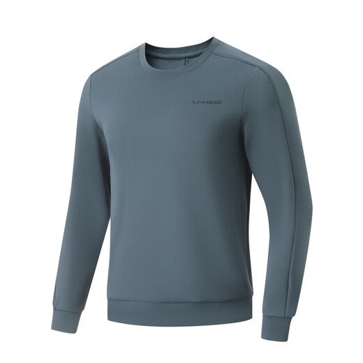 LI NING SKUNSHIRS Autumn Men's Fitness Series de fitness cómodos, transpirables, simples y regulares sudadera sin sombrero AWDU869-B Producto 统决统 AWDU869-2 Fibra de poliéster 90% Spandex XL