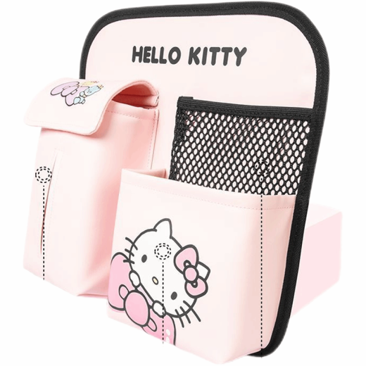 Escape Cat Elloitty Autositz Aufbewahrung für Autositz zurück Hanging Bag Tissue Box süße Cartoon-Rückseite Aufbewahrungstasche T1392-Schwarz Tupfen Dot