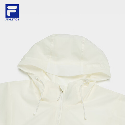 Fila Offizielle Frauenwebende Jacke für Frauen 2025 Herbst Neue Outdoor-Sport losen losen einfache Kapuze-Top-Schnee-Weiß-WT XL 175/92A/XL