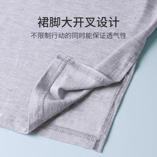 
Langsha Modal men's nightgown nightgown summer ice silk short-sleeved long one-piece pajamas home clothes bathrobe morning gown robe
