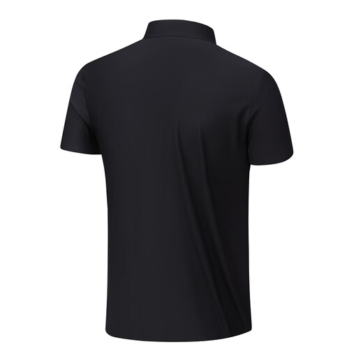 Kaileshi Mint Manga de manga corta para hombres Polo de verano Hidratante de hielo seco rápido Seda delgada al aire libre Camiseta deportiva 12358 Obsidian Black XL (170-175cm/135-150Jin [Jin equivale a 0.5 kg])