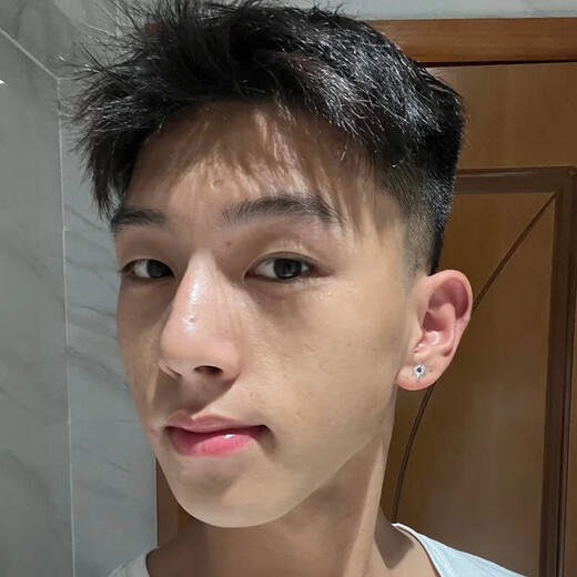 BJYL star's same style earrings for men, handsome and versatile, high-end niche retro light luxury earrings as a birthday gift for boyfriend Blue Polaris earrings single