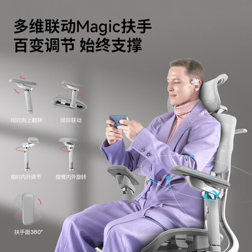 歌德利（Gedeli）人体工学椅电脑椅电竞办公椅J2补贴立减15 【分离式环绕追腰追背】曜黑(8D7 高承重五爪_旋转 升降扶手
