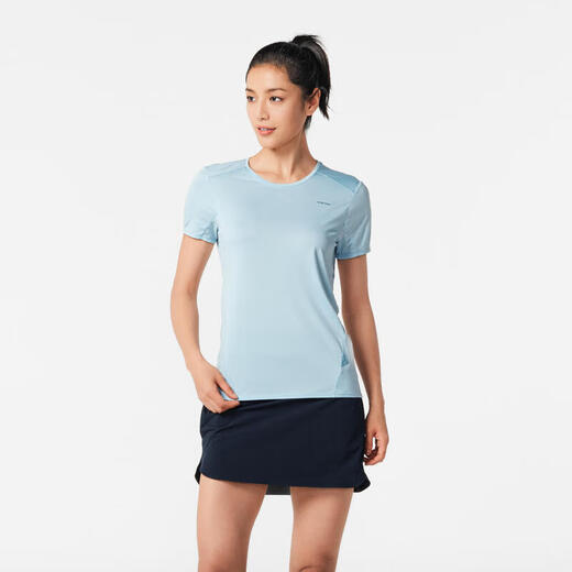 Decathlon quick-drying T-shirt outdoor sports short-sleeved women hiking mountaineering elastic running half-sleeved-4744453