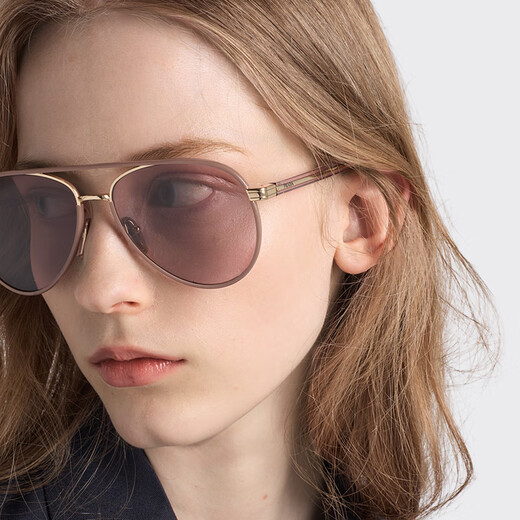 PRADA/Prada Gift Women's Prada Metal Sign Sunglasses Sunglasses Lilac Lenses