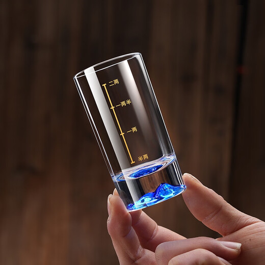 Sanqihu Light Luxury White Cup Divider Household Crystal Glass Mountain One-Two-Two Cup Chinese-style Set Blue Mountain One-Two Cup 6-Piece