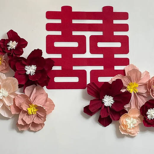 XMSJ婚房布置仿真玫瑰褶皱纸花结婚礼新房卧室客厅背景墙装饰婚庆用品 10包仿真玫瑰花瓣-白色