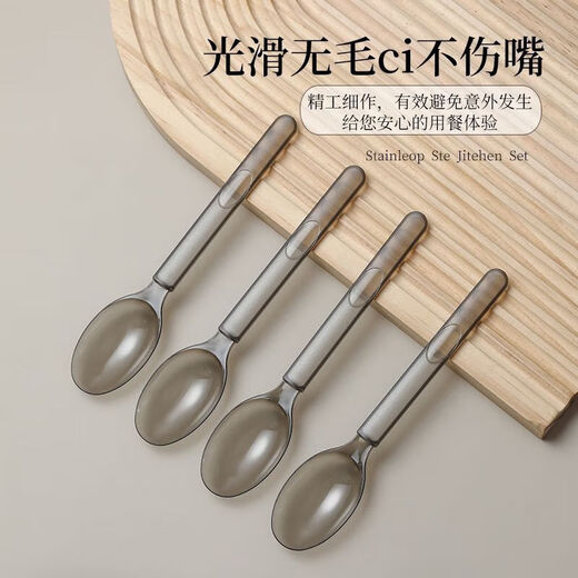 Food grade disposable American spoon thickened long handle light food commercial takeaway dessert spoon individually packaged 500 pieces individually packaged 12cm