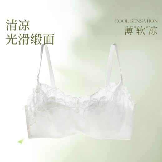 夏娃的诱惑岁月静好白色蕾丝抹胸内衣女聚拢防下垂防走光2025年新款文胸罩 皓月白 70B