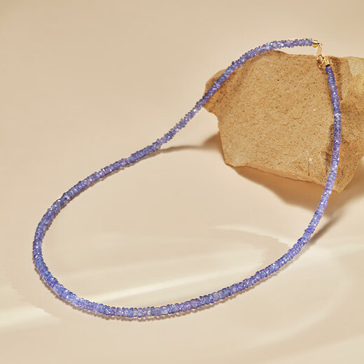 DL 1998 Fat Donglai same style tanzanite necklace jewelry Ziqi Donglai necklace 18K gold faceted clavicle necklace 3-4mm 42cm