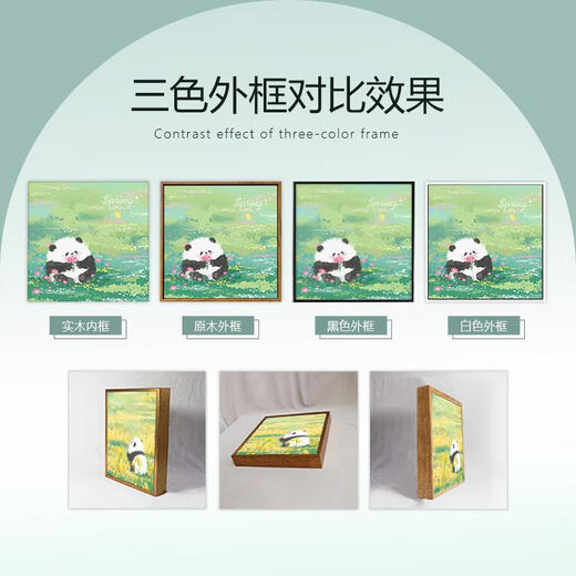 三栖虎花花填充涂色手工手绘涂鸦丙烯油彩画装饰画 hy3888 40*40cm加厚实木内框+装饰外框
