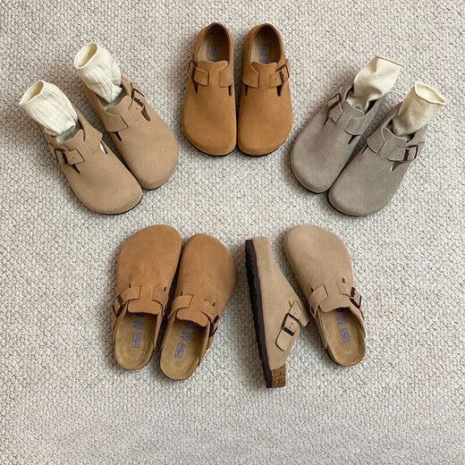Devo Life Genuine Leather Cork Boking Fishing Birken Zapatos Biras de vaca Semi-Tork Splolo Sombry Bag Bag Head 6231 Color de arena todo incluido 43 (zapatos para hombres)