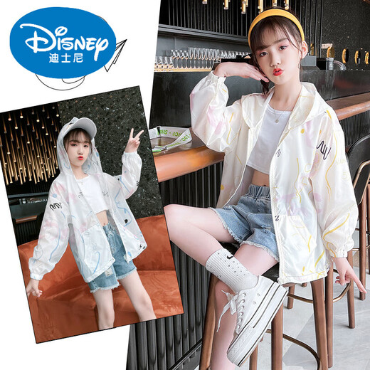 Disney Girls Sun Protection Clothes Summer Children's Light Regular 2025 New Breathable Ice Silk Air Conditioning Shirt for Big Girls and Little Girls Yellow 150
