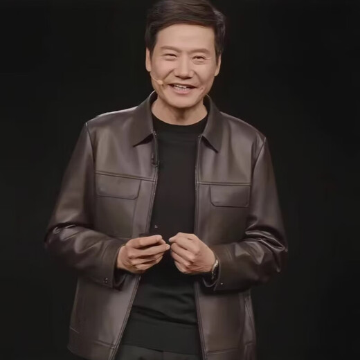 Fan Zheyin's high-quality Lei Jun's same style CEO leather jacket men's spring and autumn simulated leather business lapel motorcycle leather black Lei Jun L (165)