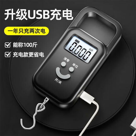[Terminé par Zhang Chenguang] Échelle électronique portable Échelle portable portable Scale de ressort à haute précision de haute précision pesant les bagages alimentaires pesant la longue durée de vie de la batterie Modèle de chargement blanc 50 dollars [Jin est égal à 0,5 kg] - Précision 5 grammes