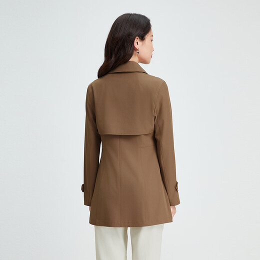 The same fall style classic Maillard trench coat from Colletier Shopping Mall, with a slim waist and slim fit for women, medium orange XL