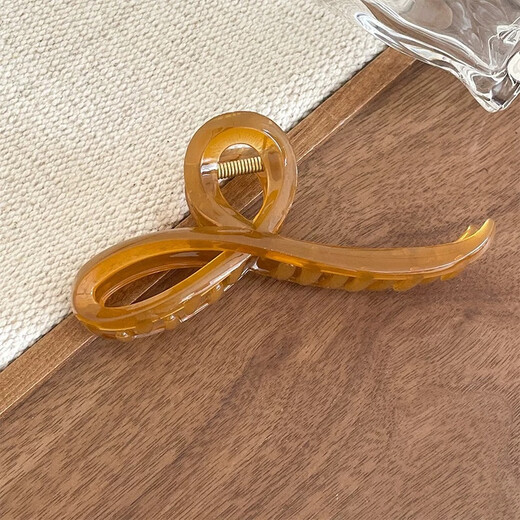 Hesiyu jelly color high-end large hairpin women's hair volume back head hair accessories summer simple temperament shark clip streamer brown 13cm