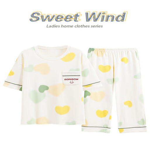 Jinrenchu-Pyjamas für Frauen im Sommer im Sommer können reine Baumwoll-Kurzärmel-Hosen mit kurzer Ärmeln getragen werden.