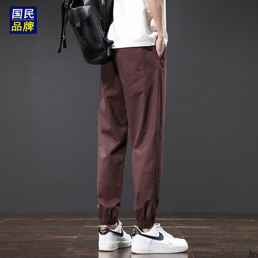 Hailan Home High-End Ice Seidenhose Sommer Herren 2025 Dünne schlanke geradlinige Gelegenheitshose atmungsaktive personalisierte Hose schwarz uk738 2xl 140-155jin [Jin gleich 0,5 kg]