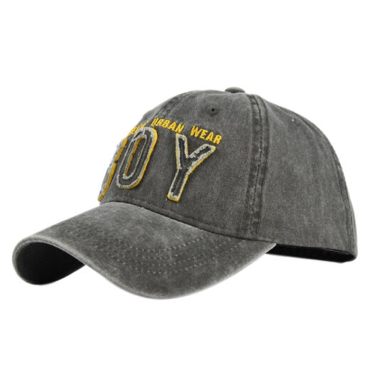 Junge Junge grenzüberschreiterer Junge bestickter Baseballmütze Wäsche dreidimensional gestickte Baseballkappe Retro Hut Sonnenhut Frauenhut 11301-1 Schwarz einstellbar