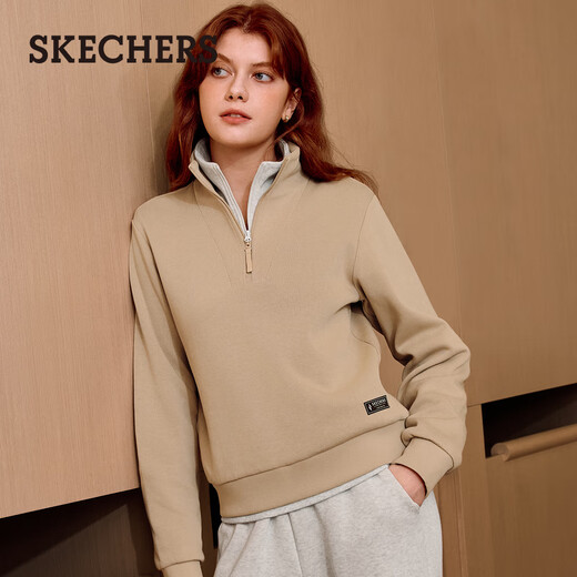 Skechers knitted pullover sweatshirt for women 2025 autumn new long-sleeved jacket casual sportswear L425W012