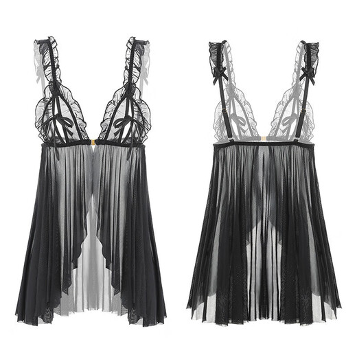 
ROSELEX Dating Clothes Tight Sex Toys Couple Bed Underwear Thong Men's Black Silk Open-Climbing One-piece Stockings Pure Mint Green (front button nightgown + T-trousers) S S size Recommended weight 80-95 Jin [Jin equals 0.5 kg]