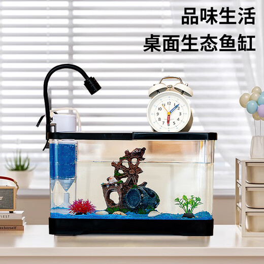 Turtle tank household landscaping filter circulation sun terrace climbing platform acrylic ecological mixed fish tank small turnover box water changer