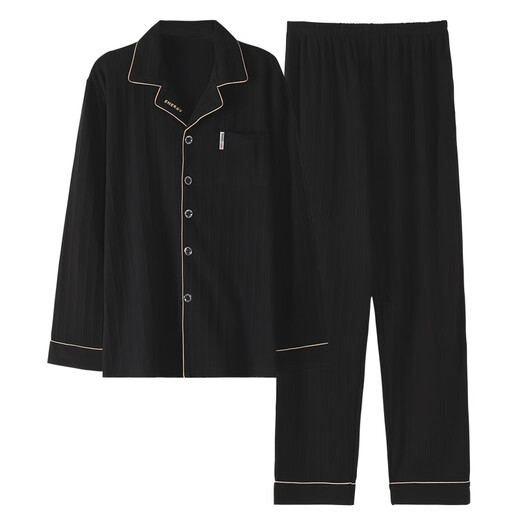 Hongtai men's pajamas for boys spring and autumn style 2025 new long-sleeved spring and summer large-size teenager men's home clothing OMM-12027 L men