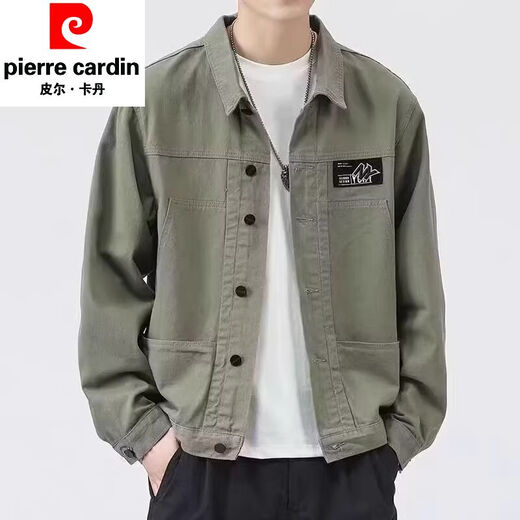Pierre Cardin Jacket Herren Frühling und Herbst 2025 Neues Hemd Revers Herbst Herren Work Jacke Frühherbst-Jacke Top [Upgrade-Version] K12806 Gray 2XL [Empfohlen 140-160jin [Jin Equals 0,5 kg]]