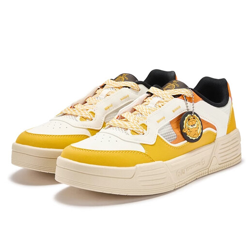 361361 Herren 2025 Sommer neues Mesh atmungsaktiven Herrenschuhen Dicke alleinige Sportschuhe Herren -Freizeitschuhe 6624 Feder Weiß/Retro Yellow 39