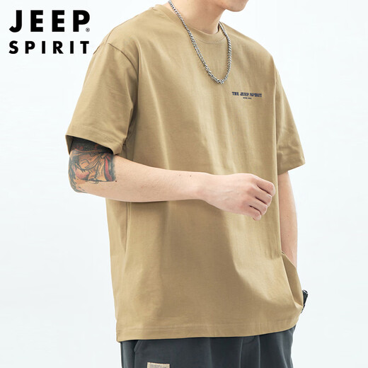 
JEEP SPIRIT Jeep Short-sleeved T-shirt Men's Summer Pure Cotton Retro Top High-end Half-sleeved Trendy Heavy Underwear Base Shirt