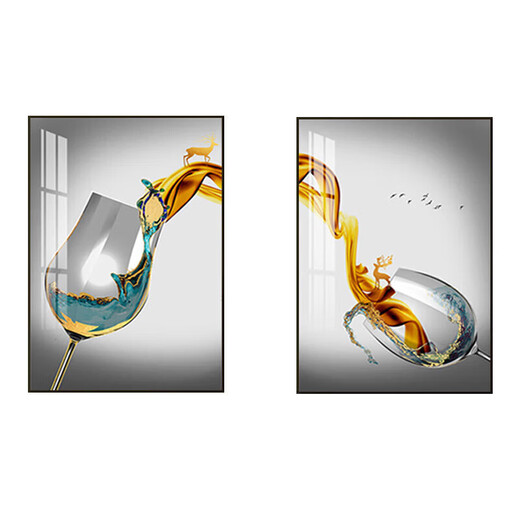 
Restaurant meter box decoration painting modern simple distribution box blocking switch box creative wine glass air switch hanging painting toast to celebrate 15838/15839 40*60 accommodate 30X50 black frame left side push and pull