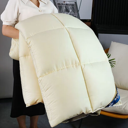 水星家纺出品95白鹅绒被子春秋被冬被保暖双人鸭绒被芯羽绒被加厚 8/*686黄+灰[已通过质检] 150x200cm8斤加厚冬被