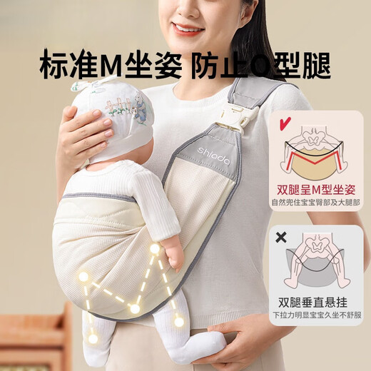 JCZS German Brand Strap Baby Strap Front Front 0-6 Meses Liberación de la mano sosteniendo el artefacto del bebé Bolsa de cintura al aire libre Monet Grey Respellable Estilo [optimizado y ajustable]